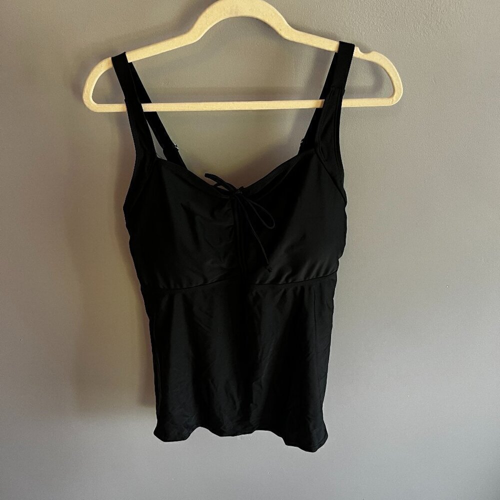 Plus Size Tankini Swimsuit Swim Top Black Hanna Nikole 18W NWT